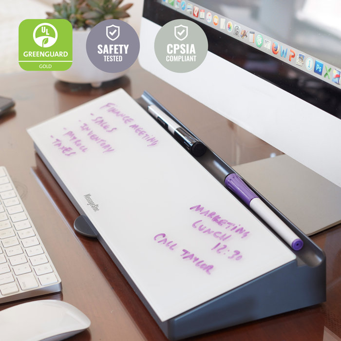 ECR4Kids MessageStor Keyboard Write and Store, Desk Organizer, White